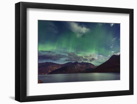 Aurora Borealis in Full Moon-Belinda Shi-Framed Photographic Print