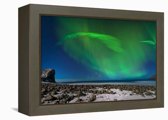 Aurora Borealis in Norway 1-Philippe Sainte-Laudy-Framed Premier Image Canvas