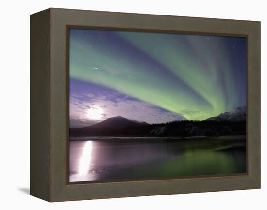 Aurora Borealis, Koyukuk River, Alaska, USA-Hugh Rose-Framed Premier Image Canvas