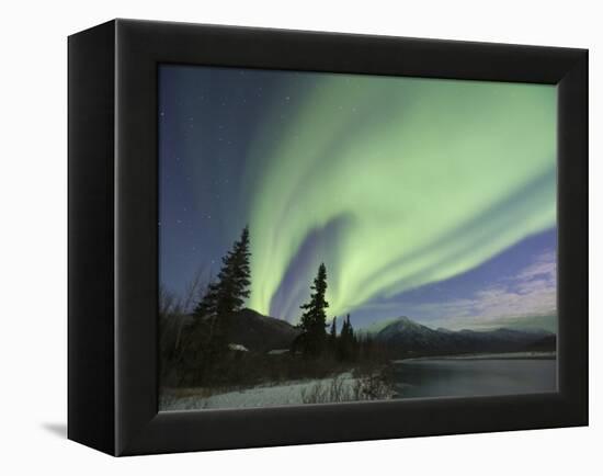 Aurora Borealis, Koyukuk River, Alaska, USA-Hugh Rose-Framed Premier Image Canvas