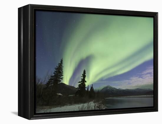 Aurora Borealis, Koyukuk River, Alaska, USA-Hugh Rose-Framed Premier Image Canvas