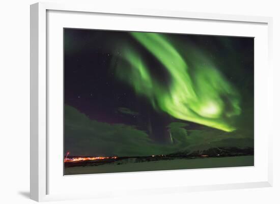 Aurora Borealis (Northern Lights), Abisko, Lapland, Arctic Circle, Sweden, Scandinavia, Europe-Christian Kober-Framed Photographic Print