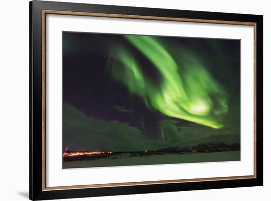 Aurora Borealis (Northern Lights), Abisko, Lapland, Arctic Circle, Sweden, Scandinavia, Europe-Christian Kober-Framed Photographic Print