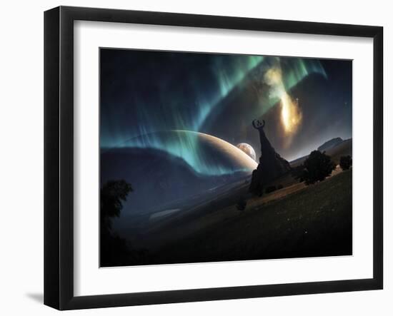 Aurora Borealis On An Imaginative Earth-like Planet-Stocktrek Images-Framed Photographic Print