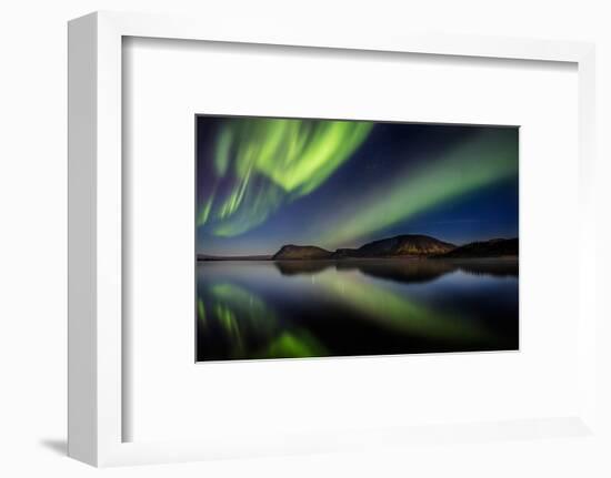 Aurora Borealis or Northern Lights at Lake Thingvallavatn, Thingvellir National Park-null-Framed Photographic Print