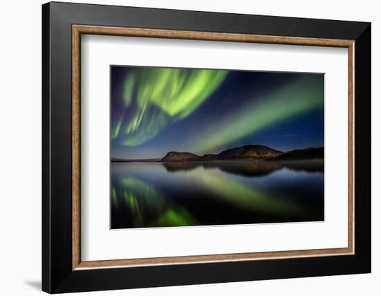 Aurora Borealis or Northern Lights at Lake Thingvallavatn, Thingvellir National Park-null-Framed Photographic Print