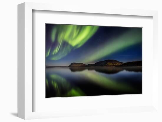 Aurora Borealis or Northern Lights at Lake Thingvallavatn, Thingvellir National Park-null-Framed Photographic Print