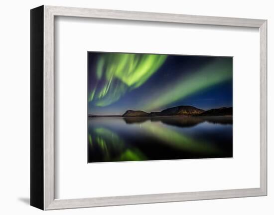 Aurora Borealis or Northern Lights at Lake Thingvallavatn, Thingvellir National Park-null-Framed Photographic Print