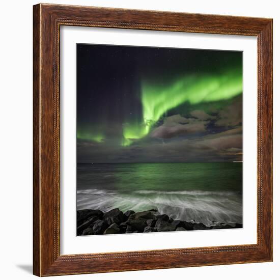 Aurora Borealis or Northern Lights, Lapland, Sweden Aurora Borealis or Northern Lights-null-Framed Photographic Print