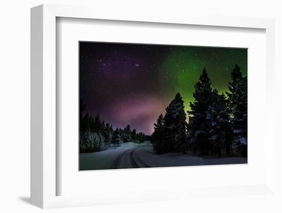 Aurora Borealis or Northern Lights, Lapland, Sweden-null-Framed Photographic Print