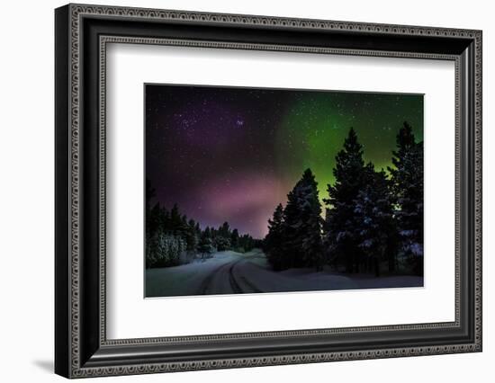 Aurora Borealis or Northern Lights, Lapland, Sweden-null-Framed Photographic Print