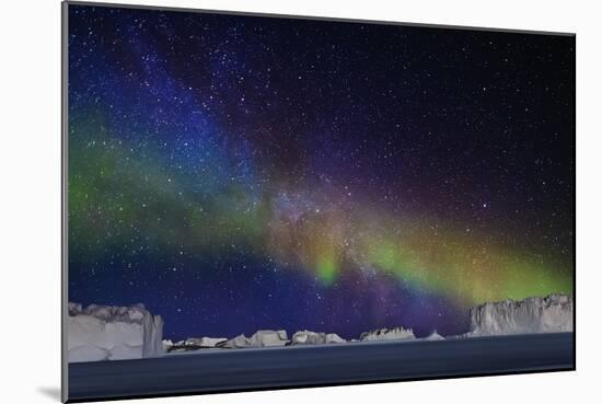 Aurora Borealis or Northern Lights over Icebergs-Arctic-Images-Mounted Photographic Print