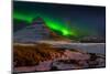 Aurora Borealis or Northern Lights over Mt Kirkjufell, Snaefellsnes Peninsula, Iceland-null-Mounted Photographic Print