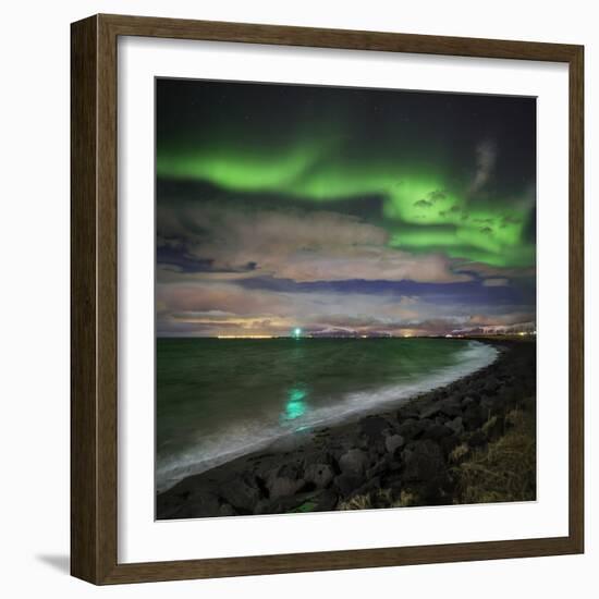 Aurora Borealis or Northern Lights, Reykjavik, Iceland-null-Framed Photographic Print