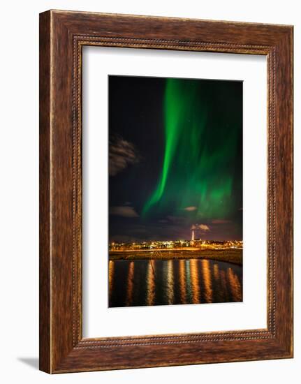 Aurora Borealis or Northern Lights, Reykjavik, Iceland-null-Framed Photographic Print