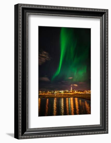 Aurora Borealis or Northern Lights, Reykjavik, Iceland-null-Framed Photographic Print