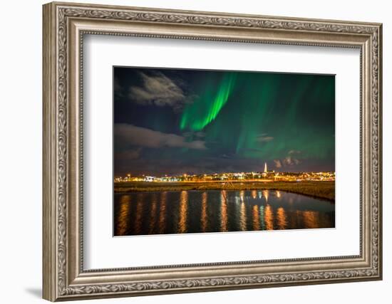 Aurora Borealis or Northern Lights, Reykjavik, Iceland-null-Framed Photographic Print