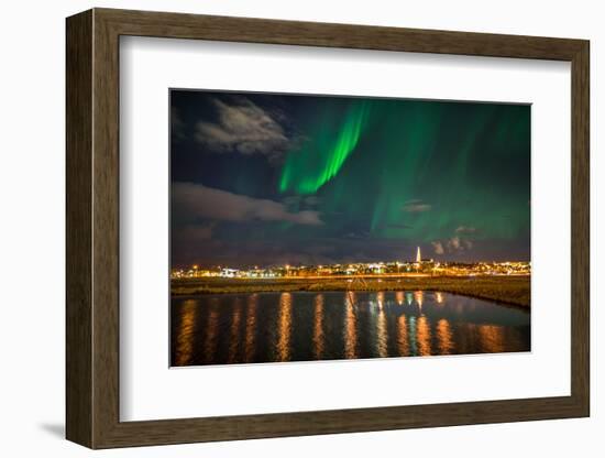 Aurora Borealis or Northern Lights, Reykjavik, Iceland-null-Framed Photographic Print