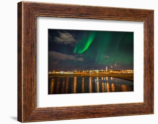 Aurora Borealis or Northern Lights, Reykjavik, Iceland-null-Framed Photographic Print