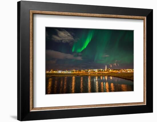 Aurora Borealis or Northern Lights, Reykjavik, Iceland-null-Framed Photographic Print