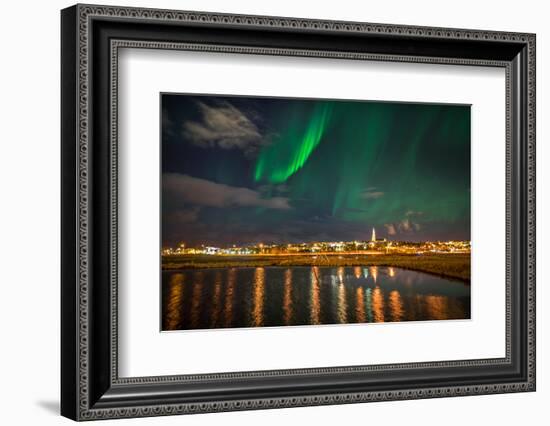 Aurora Borealis or Northern Lights, Reykjavik, Iceland-null-Framed Photographic Print