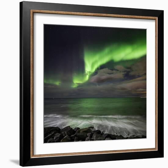 Aurora Borealis or Northern Lights, Seltjarnarnes, Reykjavik, Iceland-Ragnar Th Sigurdsson-Framed Photographic Print