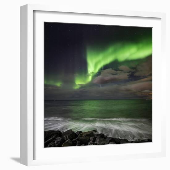 Aurora Borealis or Northern Lights, Seltjarnarnes, Reykjavik, Iceland-Ragnar Th Sigurdsson-Framed Photographic Print