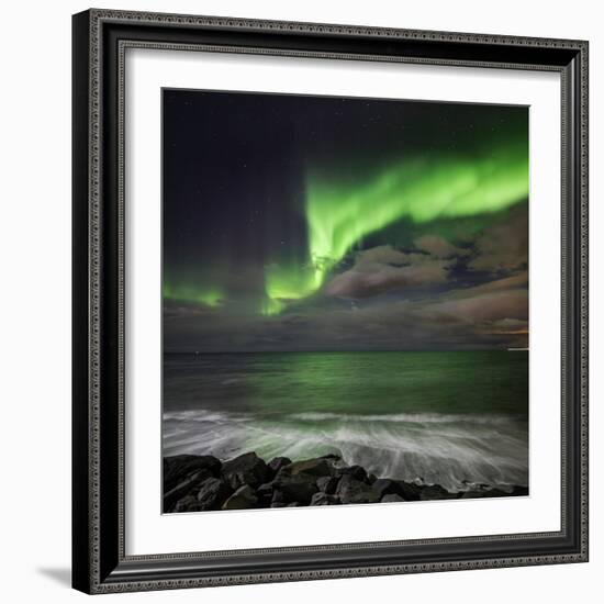 Aurora Borealis or Northern Lights, Seltjarnarnes, Reykjavik, Iceland-Ragnar Th Sigurdsson-Framed Photographic Print