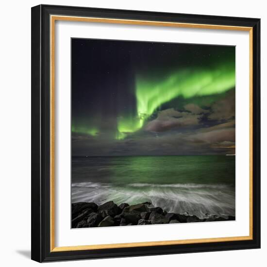 Aurora Borealis or Northern Lights, Seltjarnarnes, Reykjavik, Iceland-Ragnar Th Sigurdsson-Framed Photographic Print