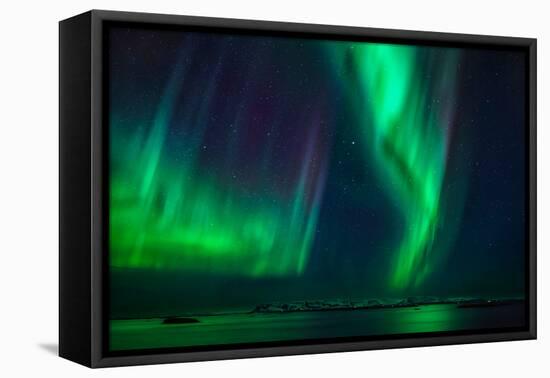 Aurora Borealis or Northern Lights, Stykkisholmur, Snaefellsnes Peninsula, Iceland-Ragnar Th Sigurdsson-Framed Premier Image Canvas