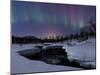 Aurora Borealis over Blafjellelva River in Troms County, Norway-Stocktrek Images-Mounted Photographic Print