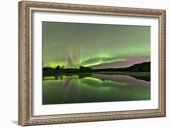 Aurora Borealis over Fish Lake, Whitehorse, Yukon, Canada-null-Framed Photographic Print