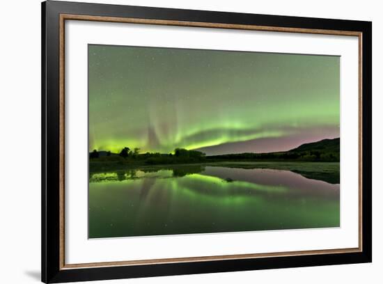 Aurora Borealis over Fish Lake, Whitehorse, Yukon, Canada-null-Framed Photographic Print