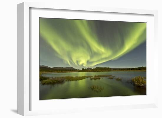 Aurora Borealis over Fish Lake, Yukon, Canada-null-Framed Photographic Print