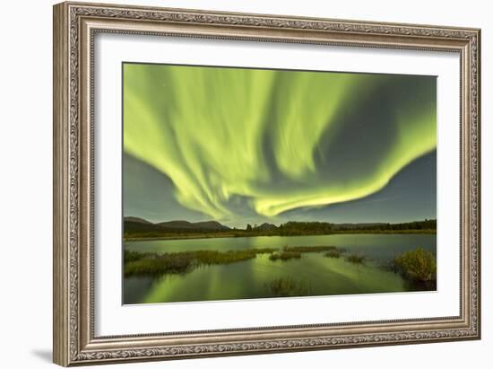 Aurora Borealis over Fish Lake, Yukon, Canada-null-Framed Photographic Print