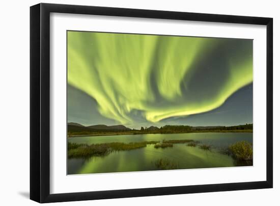 Aurora Borealis over Fish Lake, Yukon, Canada-null-Framed Photographic Print