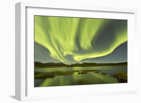 Aurora Borealis over Fish Lake, Yukon, Canada-null-Framed Photographic Print