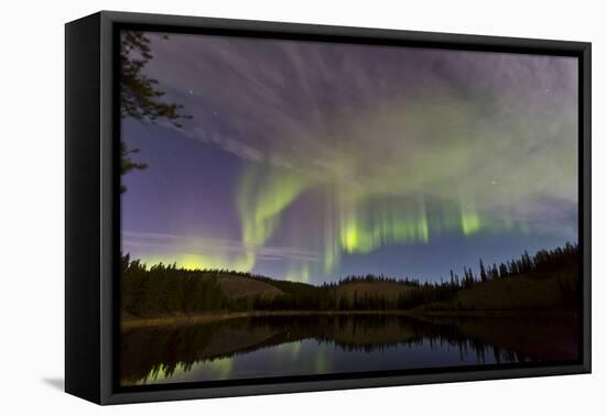 Aurora Borealis over Hidden Lake, Yukon, Canada-null-Framed Premier Image Canvas