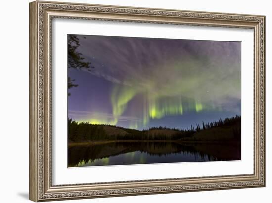 Aurora Borealis over Hidden Lake, Yukon, Canada-null-Framed Photographic Print