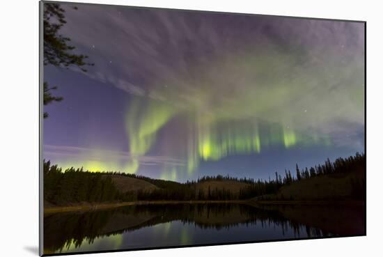 Aurora Borealis over Hidden Lake, Yukon, Canada-null-Mounted Photographic Print