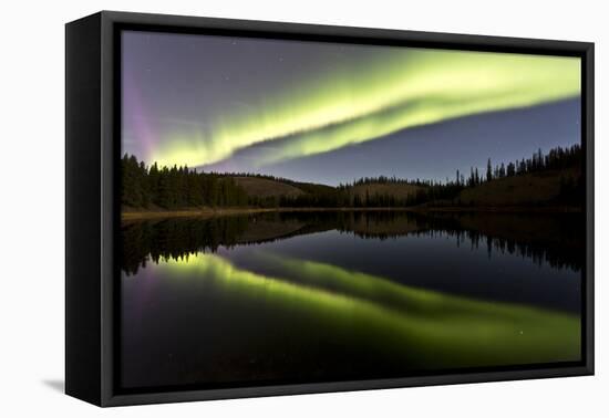 Aurora Borealis over Hidden Lake, Yukon, Canada-null-Framed Premier Image Canvas