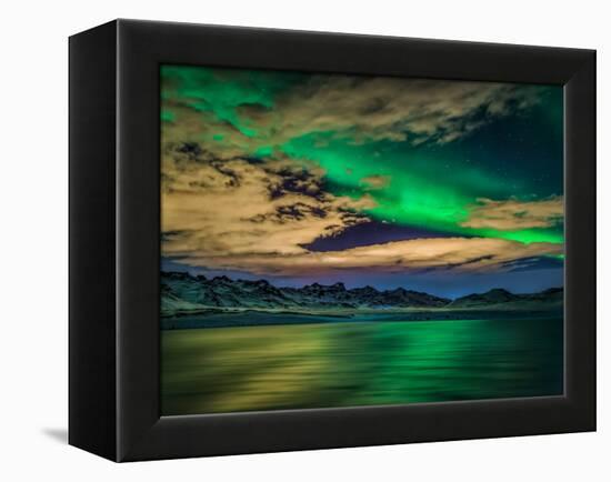 Aurora Borealis over Lake Kleifarvatn, Iceland-Arctic-Images-Framed Premier Image Canvas