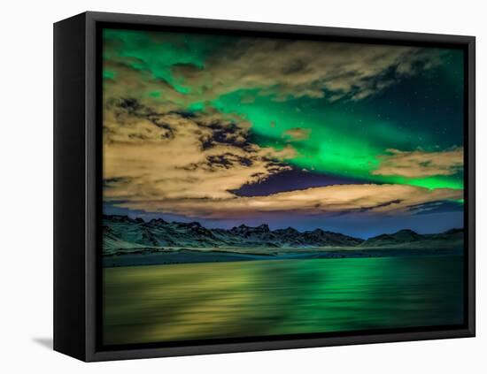 Aurora Borealis over Lake Kleifarvatn, Iceland-Arctic-Images-Framed Premier Image Canvas