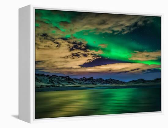 Aurora Borealis over Lake Kleifarvatn, Iceland-Arctic-Images-Framed Premier Image Canvas