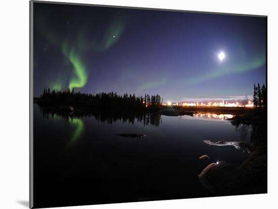 Aurora Borealis Over Long Lake, Northwest Territories, Canada-Stocktrek Images-Mounted Photographic Print