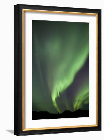 Aurora Borealis over Mountain, Fish Lake, Yukon, Canada-null-Framed Photographic Print