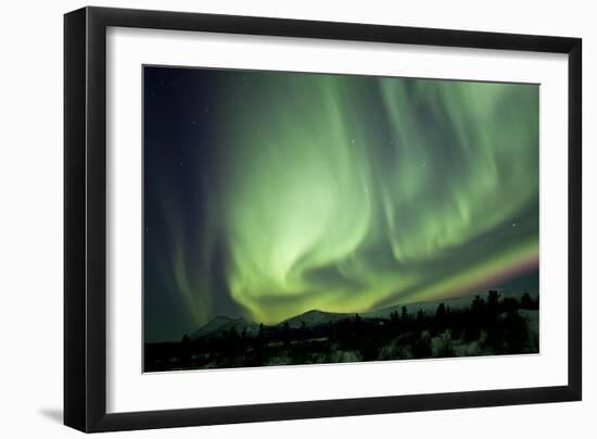 Aurora Borealis over Mountain, Yukon, Canada-null-Framed Photographic Print