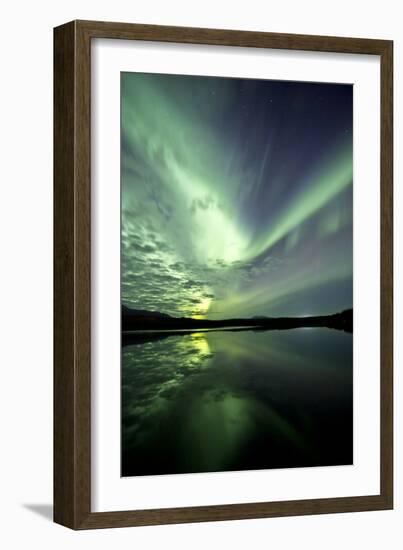 Aurora Borealis over Schwatka Lake, Yukon, Canada-null-Framed Photographic Print