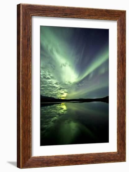 Aurora Borealis over Schwatka Lake, Yukon, Canada-null-Framed Photographic Print