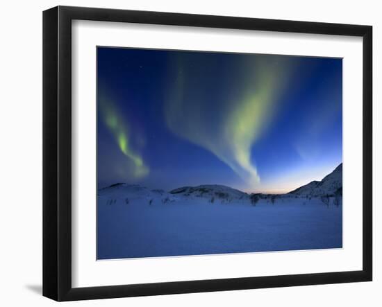 Aurora Borealis over Skittendalen Valley in Troms County, Norway-Stocktrek Images-Framed Photographic Print